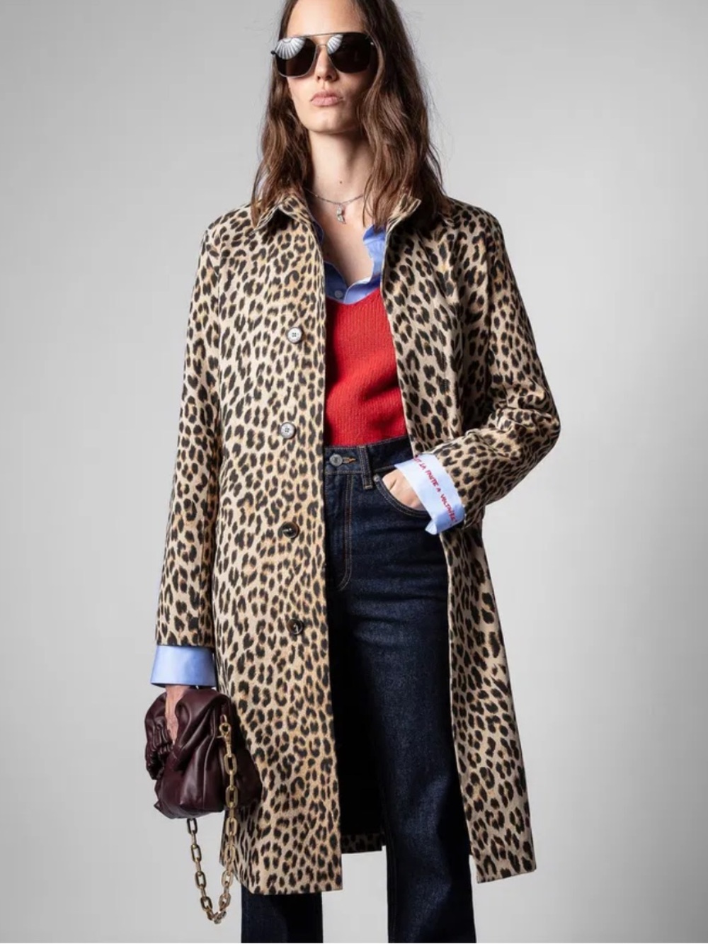Zadig and Voltaire Gentleman Canvas Leo Coat Leopard print Size Small